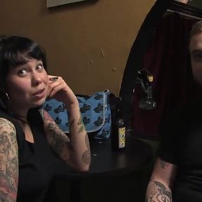 Busty Brunette Fucked in Front of a Bar Full of People