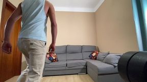 my partner and i got really horny, we started fucking like animals in heat and our roommate caught us in the act and ended up joining in.