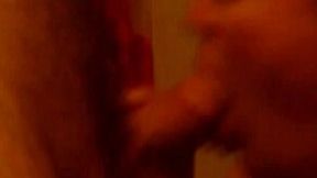 Chubby brunette sucks my small cock in homemade clip