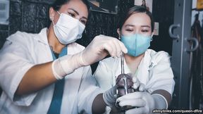 2 Sadistic Nurses vs Chastity Slave