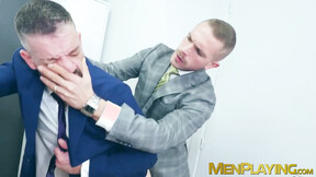 Suited Apolo Adri shoved the tight anus of muscular Dan Tyser