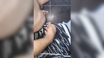 Pakistani mature guy strokes his big cock to a creamy finish