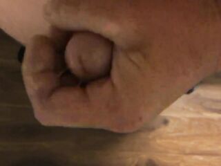 Jacking off! Flabby weenie cum discharged!