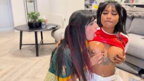 Two Big-ass Arabs Fuck the Football Referee - Yasmina Khan and Aaliya Yasin