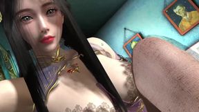 3D Hot Stepsister Teasing Her Big Dick Stepfather to Fuck Her Wet Pussy