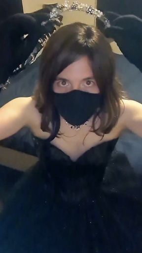 Must-share moment from "Horny princess demonstrates what she wants done to her romantic black prom dress"