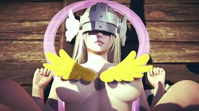 sex with angewomon in pov - digimon hentai parody