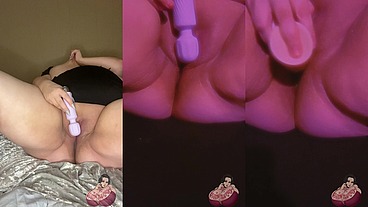 Pregnant BBW plays with fat pussy while showing off big round belly
