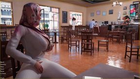 Girl Rana Having Fun In Coffee Shop With Stranger Guy
