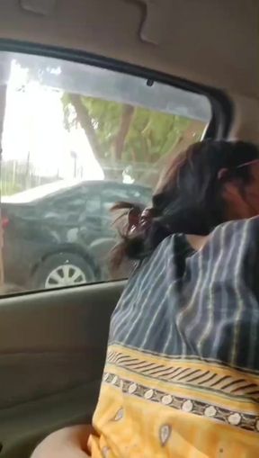 Indian woman in car