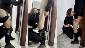coworkers hook up and have sex in the company hallway.