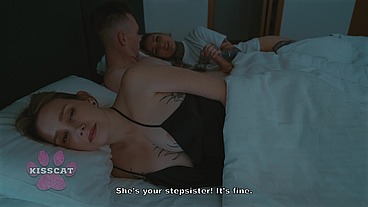 Effy Lil Seduces Her Step Sister's Boyfriend in Their Shared Hotel Bed Right Beside Her Unaware Step Sister