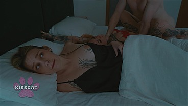 Effy Lil Seduces Her Step Sister's Boyfriend in Their Shared Hotel Bed Right Beside Her Unaware Step Sister