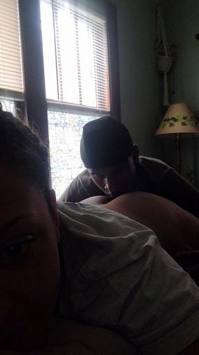 Boyfriend worships my fat ebony ass