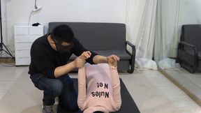 Bound Brunette: Chinese Cutie in Silk Struggle