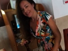 Public Nudity in a Hotel Lobby - No Panties Flash