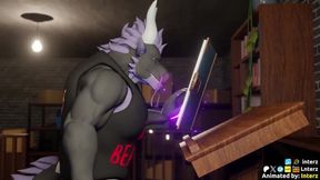 Magic Book turns gay muscle dick growing animated furry cum solo