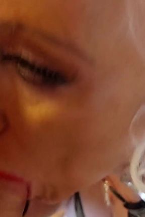 Granny in Hot Wetlook Outfit Sucks a Big Cock