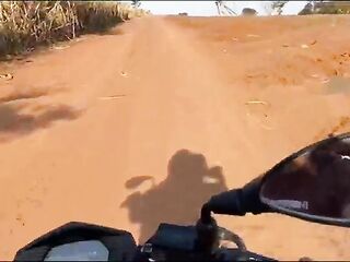 eighteen-year-old Afro college beauty has sex and orgasms in the bush.