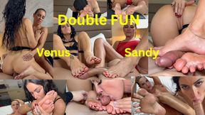 Club Sandy & Venus Valencia - Ultimate Lesbian Foot Fetish Threesome, Footjob, Blowjob and Fuck