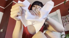Asian Domme Rips Paper