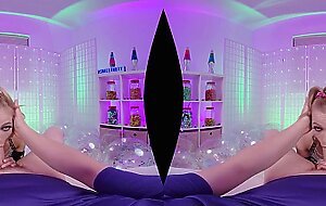 Cute stepsister Diana Grace playing with my dick and balls VR