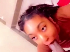 Truck Stop Blowjob - She Takes My Big Cock in the Bathroom