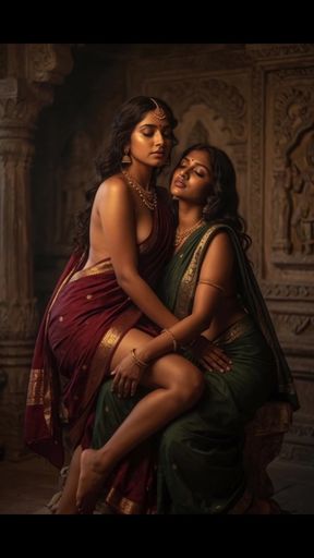 Curvy Indian amateur lesbians enjoy a hot moment together