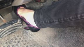 Pedal Thrashing In Black Patent High Heel Pumps