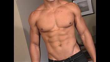 Hot bi latin men shows off his hot masculine rock body and his uncut cock