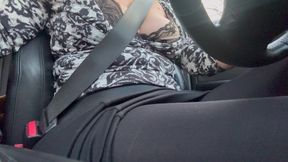 Elegant Mature Wife Drives in the Morning on Her Way to the Office