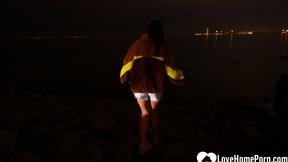 Horny girlfriend sucks me off in public