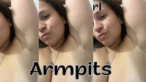 Licking and touching my armpits