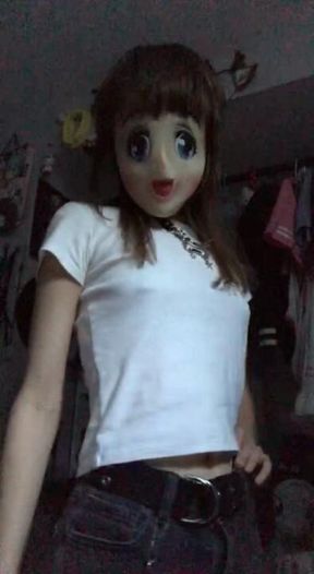 small tits mask bitch flashes pasties