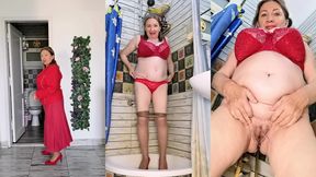 dirty granny pees and makes you clean her pussy