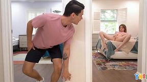 Dude Sneaks Into His Stepsister's Room, Catching Her Masturbating