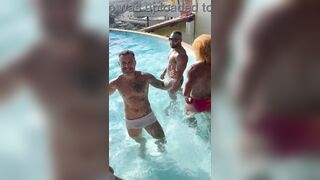 MATES HAVING AN INTERCOURSE IN THE POOL IN FRONT OF THE RIVER