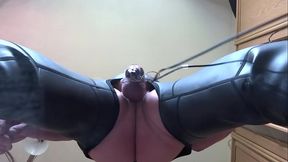 Dripping cum - My estim fun with chastity device