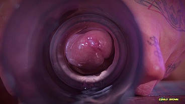 Closeup view from inside my fake pussy while I fuck it slow and passionate until I shoot a big load. Cum inside fleshlight - Camilo Brown