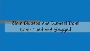 Blair Blouson and Damsel Demi Chair Tied and Gagged