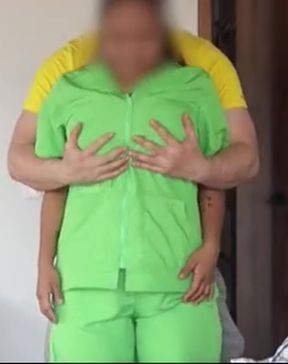 Blonde plus-size couple explores each other's huge tits
