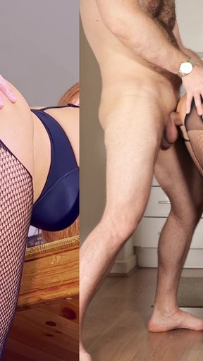 ANAL SEX - Double angle - High heels and tights - bodystocking   Clip 2