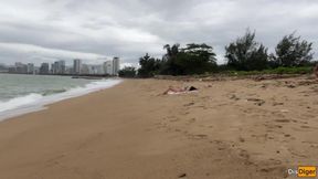 Beach Babe Begs Stranger Cum Blast Her Small Tits Publicly