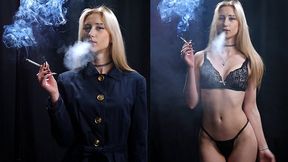 What’s Hidden Under Her Coat? Smoking Strip