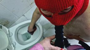 Toilet Humiliation Extreme: Dominatrix Nika Makes Slave Clean Dirty Toilet, Suck Strap-On, Then Dunks His Face While Pegging