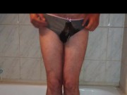 I put on her panties and pee in them
