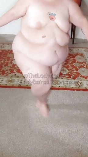 SSBBW naked sweaty workout #1