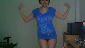 Sexy latina brunette milfie stripteasing on webcam