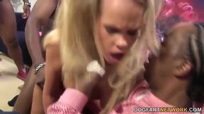 Britney Young enjoys her first interracial gangbang