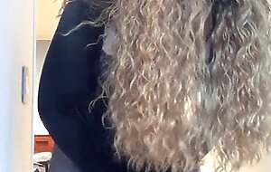 Gabrielle's lovely locks (female mask, trans, crossdress, mask, BBW, wig, corset, high heels)